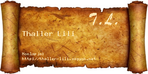 Thaller Lili névjegykártya